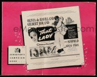 1a929 THAT LADY pressbook '55 Gilbert Roland & Olivia de Havilland with eyepatch!