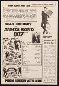 1a514 FROM RUSSIA WITH LOVE set of 4 Australian press sheets R70s Sean Connery as James Bond!