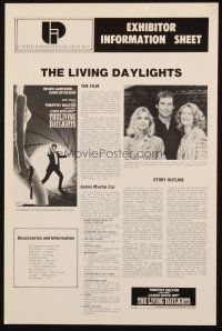 1a515 LIVING DAYLIGHTS set of 4 Australian press sheets '87 Timothy Dalton as James Bond!