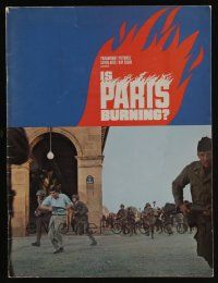 1a285 IS PARIS BURNING souvenir program book '66 Rene Clement, includes two ticket stubs!
