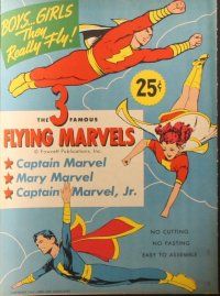 1a454 FLYING MARVELS paper doll set '45 Captain Marvel, Mary & Captain Marvel Jr!