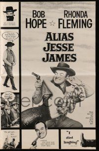 1a534 ALIAS JESSE JAMES pressbook '59 wacky outlaw Bob Hope & sexy Rhonda Fleming!