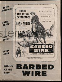 1a549 BARBED-WIRE pressbook '52 barbed wire & bullets can't stop Gene Autry & Champion!