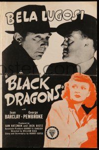 1a563 BLACK DRAGONS pressbook R49 creepy Bela Lugosi, Jean Barclay, George Pembroke, sci-fi horror