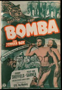 1a574 BOMBA THE JUNGLE BOY pressbook '49 Johnny Sheffield, Peggy Ann Garner & Oto the monkey!