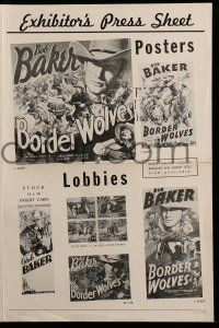 1a577 BORDER WOLVES pressbook '38 Bob Baker blackballed outlaws with lead balls from a six-gun!