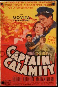 1a594 CAPTAIN CALAMITY pressbook '36 George Huston never side-stepped trouble or a sweetheart!
