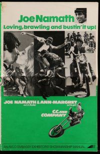 1a590 C.C. & COMPANY pressbook '70 great images of Joe Namath on motorcycle, sexy Ann-Margret!