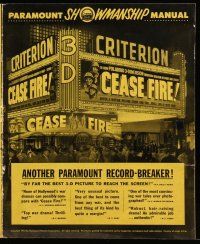 1a602 CEASE FIRE 3D pressbook '53 3-D Korean War movie in cooperation with Department of Defense!