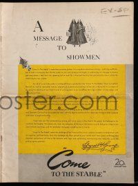 1a614 COME TO THE STABLE pressbook '49 religious Catholic nuns Loretta Young & Celeste Holm!