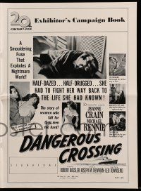 1a635 DANGEROUS CROSSING pressbook '53 sexy Jeanne Crain fell too hard for her man Michael Rennie!