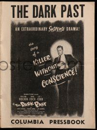1a637 DARK PAST pressbook '49 criminal William Holden caught in the spotlight with gun in hand!
