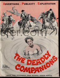 1a644 DEADLY COMPANIONS pressbook '61 first Sam Peckinpah, sexy Maureen O'Hara caught swimming!