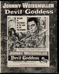 1a651 DEVIL GODDESS pressbook '55 Johnny Weissmuller is NOT Jungle Jim, cool jungle montage art!