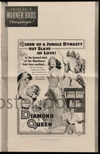 1a655 DIAMOND QUEEN pressbook '53 artwork of super sexy love-jewel jungle beauty Arlene Dahl!