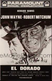 1a480 EL DORADO French pressbook '66 John Wayne, Robert Mitchum, directed by Howard Hawks!