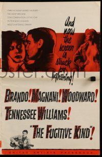 1a698 FUGITIVE KIND pressbook '60 Marlon Brando, Anna Magnani, Joanne Woodward, Sidney Lumet!