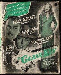 1a709 GLASS KEY pressbook '42 Alan Ladd, sexy Veronica Lake, Brian Donlevy, William Bendix