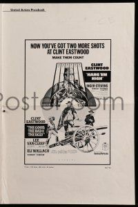 1a714 GOOD, THE BAD & THE UGLY/HANG 'EM HIGH pressbook '69 Clint Eastwood cowboy double-bill!