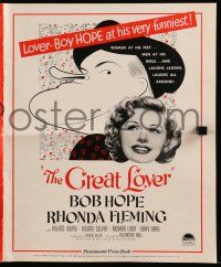 1a721 GREAT LOVER pressbook '49 Hirschfeld art & photos of Bob Hope, sexy Rhonda Fleming!