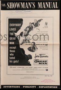 1a722 GREAT MAN pressbook '57 Jose Ferrer exposes a great fake, with help from Julie London!