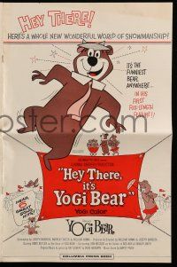 1a740 HEY THERE IT'S YOGI BEAR pressbook '64 Hanna-Barbera, Yogi's first full-length feature!