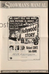 1a750 HOLLYWOOD STORY pressbook '51 William Castle directed, Richard Conte & Julia Adams!