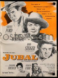 1a778 JUBAL pressbook '56 cowboys Glenn Ford, Ernest Borgnine & Rod Steiger, sexy French & Farr!