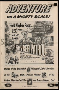 1a783 KHYBER PATROL pressbook '54 Richard Egan, Dawn Addams, adventure on a mighty scale!