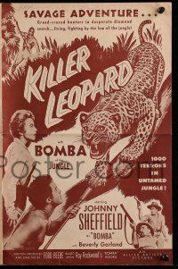 1a786 KILLER LEOPARD pressbook '54 Johnny Sheffield as Bomba the Jungle Boy, 1000 savage perils!