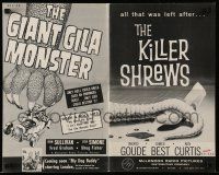 1a787 KILLER SHREWS pressbook '59 classic horror art of all that was left after the monster attack!