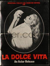 1a792 LA DOLCE VITA pressbook '61 Federico Fellini, Marcello Mastroianni, sexy Anita Ekberg!