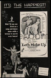1a806 LET'S MAKE UP pressbook '56 Errol Flynn dances with Anna Neagle, it's the happiest!