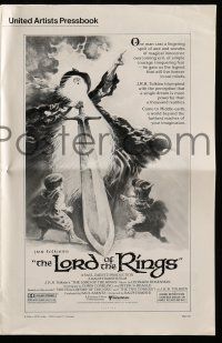 1a813 LORD OF THE RINGS pressbook '78 Ralph Bakshi cartoon from J.R.R. Tolkien's epic novel!