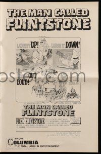 1a823 MAN CALLED FLINTSTONE pressbook '66 Hanna-Barbera, Fred, Barney, Wilma & Betty, spy spoof!