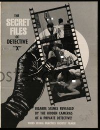1a895 SECRET FILES OF DETECTIVE X pressbook '68 weird sexual practices filmed by hidden cameras!