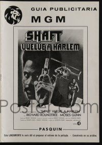 1a474 SHAFT'S BIG SCORE Spanish pressbook '73 mean Richard Roundtree with gun!