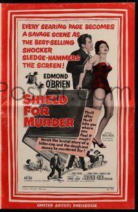 1a899 SHIELD FOR MURDER pressbook '54 Edmond O'Brien is a dame-hungry killer-cop running berserk!
