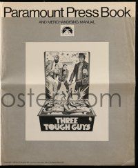 1a942 THREE TOUGH GUYS pressbook '74 Isaac Hayes & Fred Williamson, cool Charles Moll art!