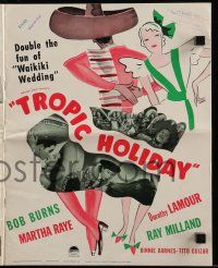 1a960 TROPIC HOLIDAY pressbook '38 pretty Dorothy Lamour & funny Martha Raye south of border!