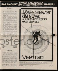 1a966 VERTIGO pressbook '58 Hitchcock's best, James Stewart & Kim Novak, Saul Bass' wonderful art!