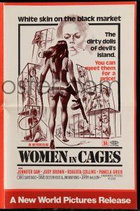 1a994 WOMEN IN CAGES pressbook '71 Joe Smith art of sexy girls behind bars, Pam Grier!