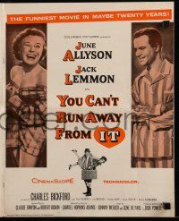 1a998 YOU CAN'T RUN AWAY FROM IT pressbook '56 Jack Lemmon & Allyson in It Happened One Night remake