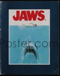 1a358 JAWS English promo brochure '75 Roy Scheider, Richard Dreyfuss, Robert Shaw, Spielberg