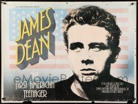 1b119 JAMES DEAN: THE FIRST AMERICAN TEENAGER British quad '76 at 18 he became a man, at 24 a legend