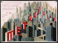 1b125 METROPOLIS DS British quad R10 Fritz Lang classic, art of city by Boris Bilinsky!