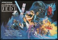 1b133 RETURN OF THE JEDI British quad '83 George Lucas classic, completely different art by Kirby!