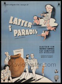 1b798 LAUGHTER IN PARADISE Danish '51 Alastair Sim does wacky things to get inheritance, Stilling!