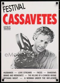 1b066 FESTIVAL CASSAVETES 16x22 Belgian poster '80s c/u John Cassavetes with movie camera!