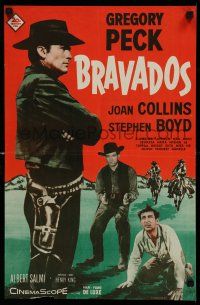 1b158 BRAVADOS Finnish '58 full-length image of western cowboy Gregory Peck with gun!